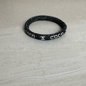 CHANEL Black Glitter Hair tie-Like new VIP GWP